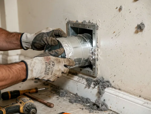 Professional dryer vent repair and installation by San Clemente Dryer Vent Cleaning in San Clemente