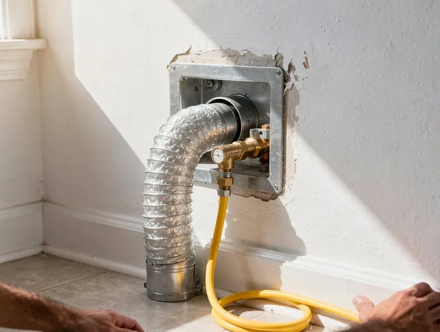 San Clemente Dryer Vent Cleaning certified technician performing specialized gas dryer vent cleaning in San Clemente